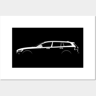 Volvo V60 (2018) Silhouette Posters and Art